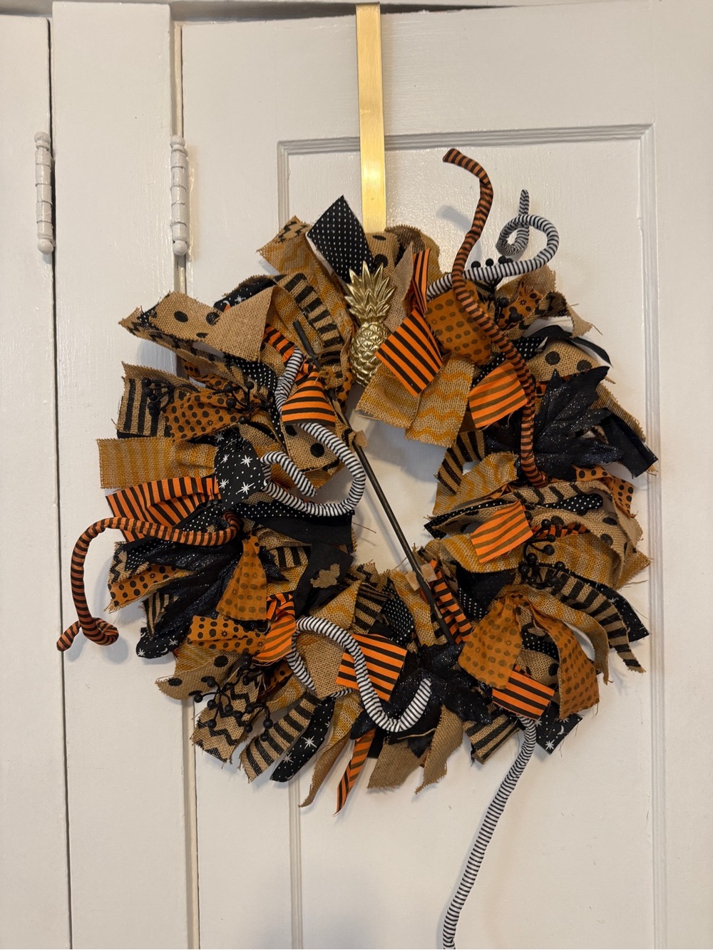Handcrafted Halloween Burlap Wreath in Orange & Black
